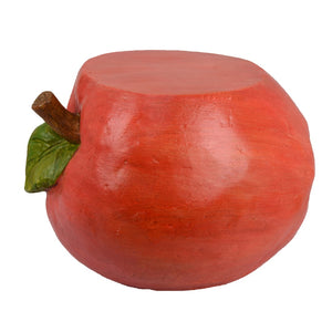 English Elm Apple Shaped Resin Garden Stool Playful Sculpted Side Table for Patio or Entryway B056P417092