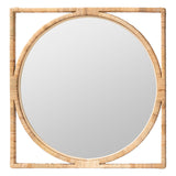 bali & pari Bayan Japandi Natural Rattan Wall Mirror