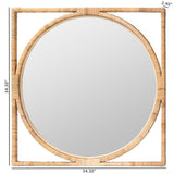 bali & pari Bayan Japandi Natural Rattan Wall Mirror