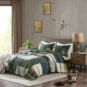 Woolrich Mill Creek Lodge/Cabin Oversized Cotton Quilt Set WR13-2816 Green