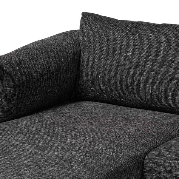 Baxton Studio Baxton Cantu Modern Left Facing Sectional Sofa in Gravel Twill - Stylish Comfort for Any Space Leni-Black-LFC