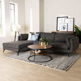 Baxton Studio Cantu Modern Gravel Twill Fabric Left Facing Sectional Sofa