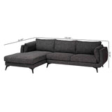 Baxton Studio Cantu Modern Gravel Twill Fabric Left Facing Sectional Sofa