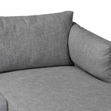 Baxton Studio Leni Modern Grey Twill Fabric Right Facing Sectional Sofa