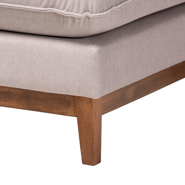 Baxton Studio Baxton Studio Olson Modern Beige Fabric Sectional Sofa - Stylish Left-Facing Chaise for Comfort Linanas-Beige/Hazelnut-LFC