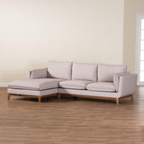 Baxton Studio Olson Modern Beige Fabric Left Facing Sectional Sofa