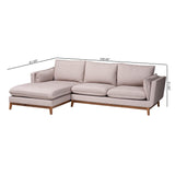 Baxton Studio Olson Modern Beige Fabric Left Facing Sectional Sofa