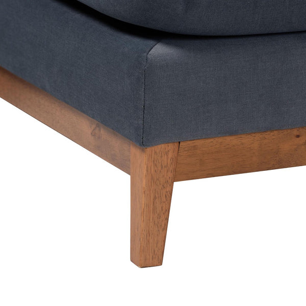 Baxton Studio Baxton Linanas Modern Dark Grey Right-Facing Sectional Sofa with Plush Comfort & Stylish Design Linanas-Dark Grey/Hazelnut-RFC