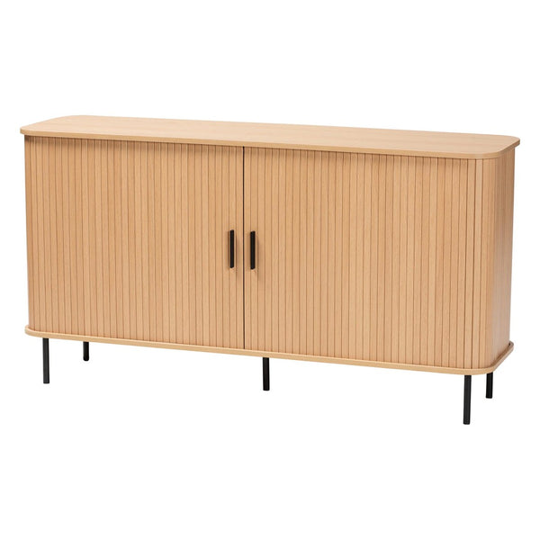 Baxton Studio Baxton Studio Lucia Fluted Wood Sideboard - Stylish Mid-Century Modern Buffet with Ample Storage Solutions LC23005-Tan-Sideboard