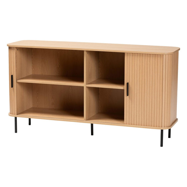 Baxton Studio Baxton Studio Lucia Fluted Wood Sideboard - Stylish Mid-Century Modern Buffet with Ample Storage Solutions LC23005-Tan-Sideboard