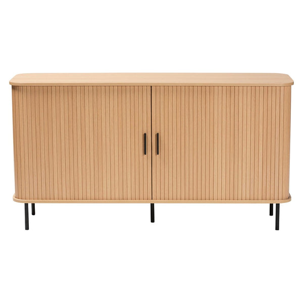 Baxton Studio Baxton Studio Lucia Fluted Wood Sideboard - Stylish Mid-Century Modern Buffet with Ample Storage Solutions LC23005-Tan-Sideboard