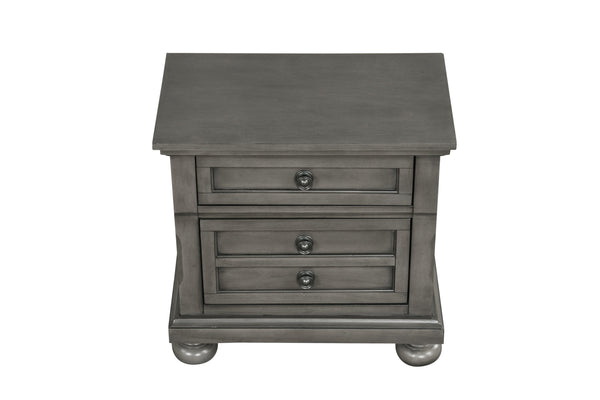 English Elm Meade Chic Nightstand with Felt-Lined Top Drawer, Full-Extension Storage, Durable Wood Veneer Finish Gray 30 L x 32.8 W x 21.5 H B078P301545