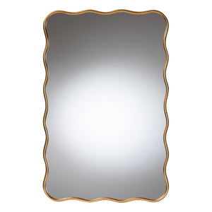 Baxton Studio Baxton Studio Cassara Gold Scalloped Wall Mirror - Elegant Vintage Accent for Living Room & Entryway RXW-10969-Mirror