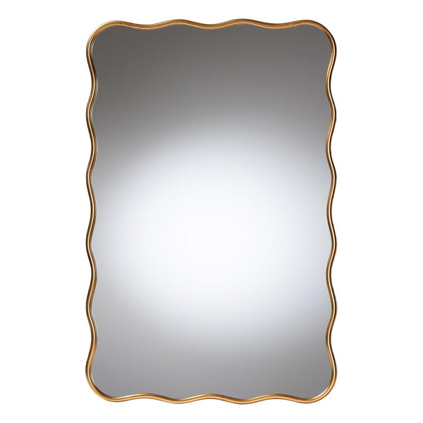 Baxton Studio Baxton Studio Cassara Gold Scalloped Wall Mirror - Elegant Vintage Accent for Living Room & Entryway RXW-10969-Mirror