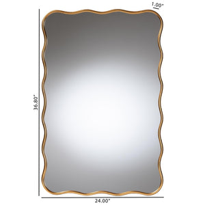 Baxton Studio Baxton Studio Cassara Gold Scalloped Wall Mirror - Elegant Vintage Accent for Living Room & Entryway RXW-10969-Mirror