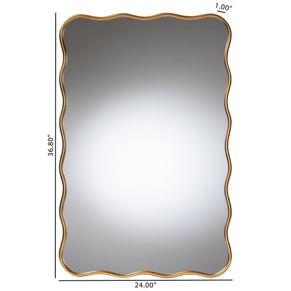 Baxton Studio Baxton Studio Cassara Gold Scalloped Wall Mirror - Elegant Vintage Accent for Living Room & Entryway RXW-10969-Mirror