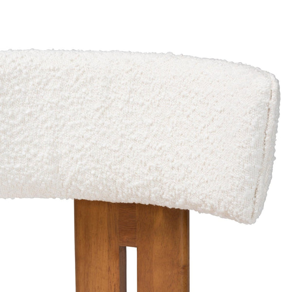 Baxton Studio Baxton Studio Kyren Modern Cream Boucle Dining Chair Set - Cozy, Stylish 2-Piece Design for Elegance BBT5538-Walnut/Cream-DC