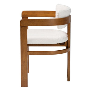 Baxton Studio Baxton Studio Carice Modern Cream Boucle Dining Chair - Stylish Comfort with Ergonomic Support & Design BBT5539-Walnut/Cream-DC