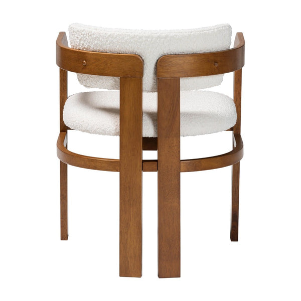 Baxton Studio Baxton Studio Carice Modern Cream Boucle Dining Chair - Stylish Comfort with Ergonomic Support & Design BBT5539-Walnut/Cream-DC