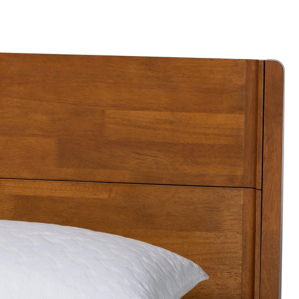 Baxton Studio Baxton Aldith Japandi Queen Platform Bed – Minimalist Design, Tool-Free Assembly, and Cozy Comfort BBT61232-Tooless-Walnut-Queen