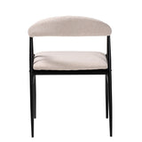 Baxton Studio Orrin Modern Industrial Beige Fabric and Metal Dining Chair