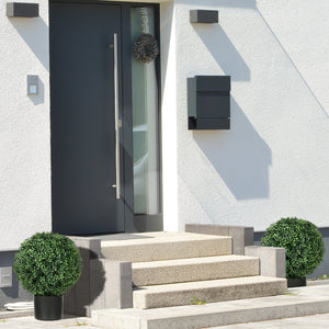 English Elm Homcom Set Of 2 20.5" Lifelike Boxwood Topiary Trees For Indoor/Outdoor Decor, Low Maintenance Greenery W2225P217289