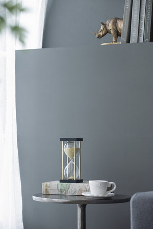 English Elm Set Of 2 Framed 15-Minute Hourglass With Tan Sand And Sturdy Metal Stand For Elegant Decor Display W2078P278802-GIGA