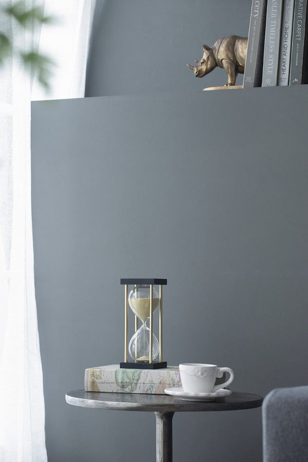 English Elm Set Of 2 Framed 15-Minute Hourglass With Tan Sand And Sturdy Metal Stand For Elegant Decor Display W2078P278802-GIGA