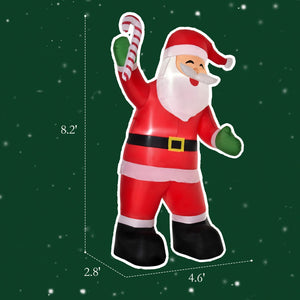 English Elm Outdoor 8 Foot Santa Claus Inflatable Yard Decor with Dual Led Warm White Glow T3971P416049