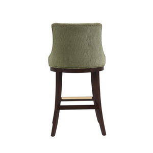 English Elm Lucia Leaf Green Chenille Barstool With Beech Wood Legs - Ergonomic Comfort & Stylish Design! B365P398047