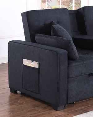 English Elm Cody Woven Fabric Sleeper Loveseat with Charging Console and Pocket Coil Support B061S00958