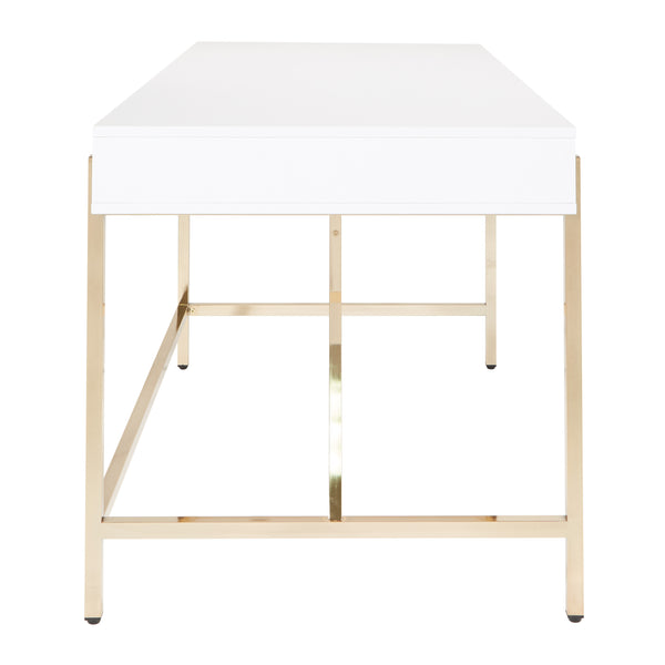 OSP Home Furnishings Broadway Desk White/Gold