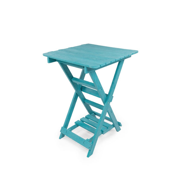 English Elm Summit Ridge Recycled Hdpe Outdoor Folding Bar Table Weather Resistant Eco Patio Teal B2745P409716