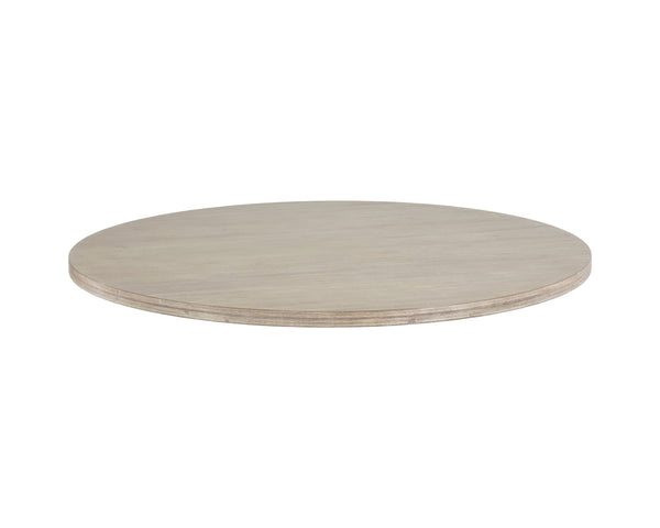 Sunpan Cypher Modern Dining Table Base with Grey Faux Marble Finish for Indoor and Outdoor Spaces Wood / White Ceruse