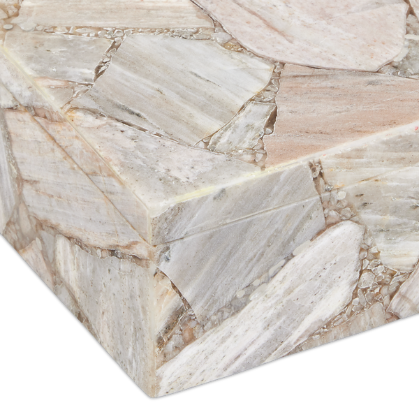 Jossa Aventurine Box - Unique Handcrafted Ivory Decor with Banded Aventurine, Bohemian Style Charm