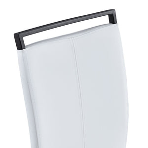 English Elm Table And Chair Set - 71" Walnut Grain Dining Table With 6 White Pu Chairs & Black Metal Legs W1151S04276-GIGA