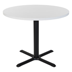 OSP Home Furnishings Napa Round Dining Table Seats Four Compact Bistro Style for Kitchen or Small Space White NAPWHT-33