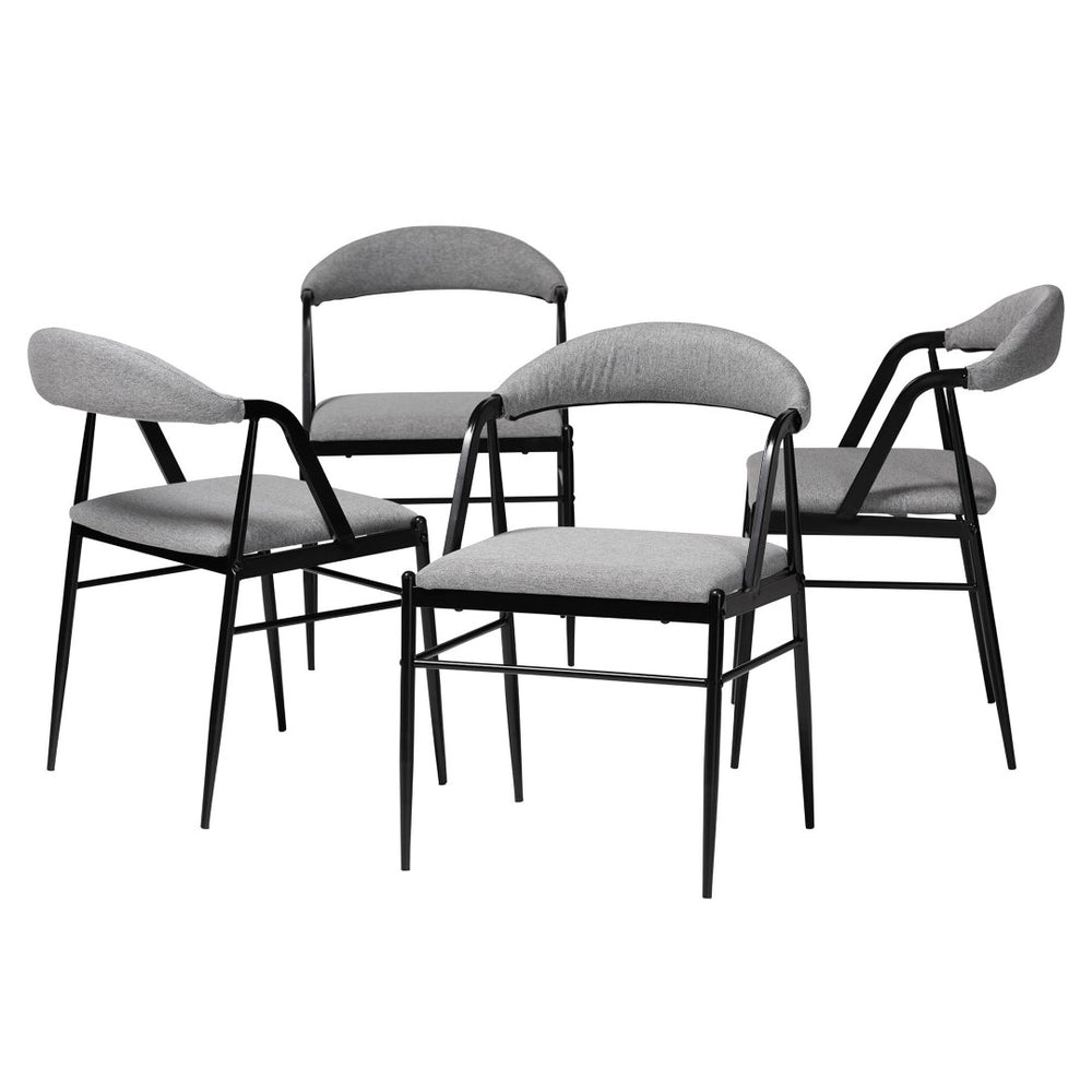 Baxton Studio Baxton Studio Orrin Industrial Grey Fabric Dining Chair Set - 4 Modern Chairs for Stylish Spaces D03017BC-Grey-DC