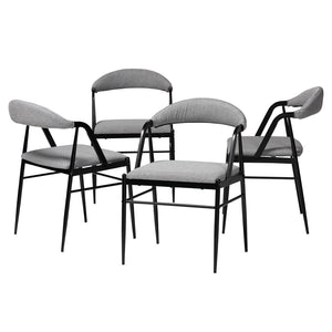 Baxton Studio Baxton Studio Orrin Industrial Grey Fabric Dining Chair Set - 4 Modern Chairs for Stylish Spaces D03017BC-Grey-DC