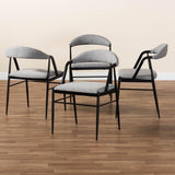 Baxton Studio Orrin Modern Industrial Grey Fabric and Metal Dining Chair