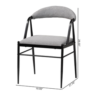 Baxton Studio Baxton Studio Orrin Industrial Grey Fabric Dining Chair Set - 4 Modern Chairs for Stylish Spaces D03017BC-Grey-DC
