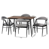 Baxton Studio Orrin Modern Industrial Grey Fabric and Metal Dining Set