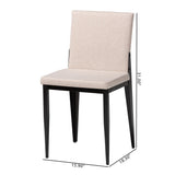 Baxton Studio Bishop Industrial Beige Fabric and Metal Dining Chair