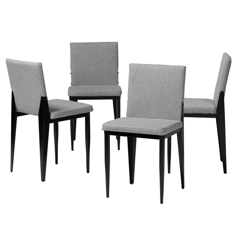 Baxton Studio Baxton Studio Industrial 4-Piece Dining Chair Set with Metal Frame and Comfortable Upholstery Grey D03016C-Grey-DC