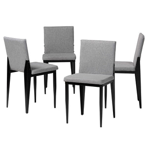 Baxton Studio Baxton Studio Industrial 4-Piece Dining Chair Set with Metal Frame and Comfortable Upholstery Grey D03016C-Grey-DC