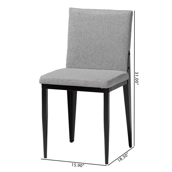 Baxton Studio Baxton Studio Industrial 4-Piece Dining Chair Set with Metal Frame and Comfortable Upholstery Grey D03016C-Grey-DC
