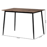 Baxton Studio Dalair Industrial Rustic Brown Wood and Metal Dining Table