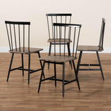 Baxton Studio Cardinal Industrial Dark Brown Wood and Metal Dining Chair