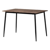 Baxton Studio Cardinal Industrial Dark Brown Wood and Metal Dining Set