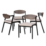 Baxton Studio Revelin Industrial Beige Fabric and Metal Dining Chair